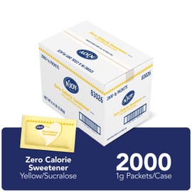 N'Joy Zero Calorie Sweetener | Yellow Sucralose Packets | 2000 Count | Kosher | Gluten Free and Sodium Free