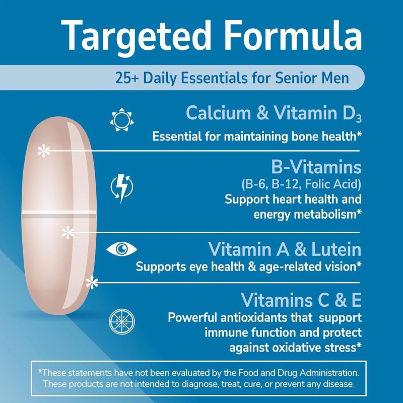 Sentry Senior Men 50Plus Tablets, Unscented, 100 Count for Vitality