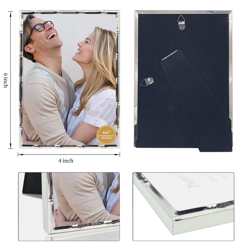 DECANIT 4x6 Picture Frames Metal,Thin Profile Photo Frame 4 by