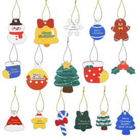 Christmas Tree Ornaments, 140 Pieces Christmas Gift Tags Colorful Xmas Paper Hanging Name Tags with Untied Strings for Xmas Gift or Christmas Tree Decorations (Assorted 28 Styles)
