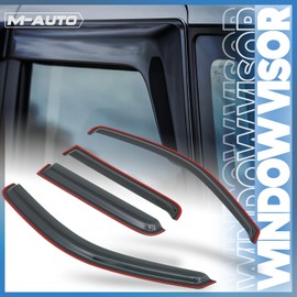 M-AUTO Window Visor Shade Compatible with 02-04 Dodge Dakota Quad Cab, Tape-On (in-Channel) Rain Guards Shields, 4 PCs