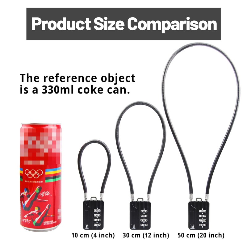 RESET-204(2 Pack) 4 Digit Combination Padlock with 20 in (50