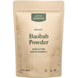 Everyday Superfood Organic Baobab Powder 50g, High Vitamin C, Perfect in Smoothies, Tea and Baking