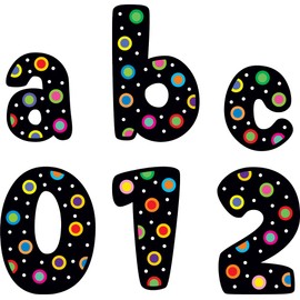 Creative Teaching Press Lowercase Letter Stickers, Dots on Black (4631)