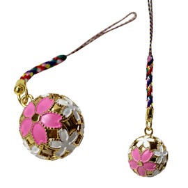 LamPlanning Cherry Blossom Bell, Cherry Blossom Pattern, Flower Bell, Beautiful Sound, Netsuke, Made in Japan, Cute Amulet, Japanese Pattern, Souvenir, Kyoto Souvenir, Present, Metal, Amethyst