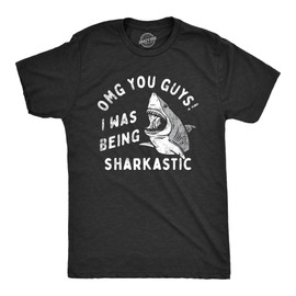 Funny Sharkastic T Shirt for Men – Sarcastic Graphic Tee with Bold Ocean Predator Design – Soft Cotton Blend Comfort – Summer Novelty Shirt for Humor Fans and Vacation Outfits - Black XXL