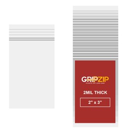 GRIPZIP 100 Pcs 2"x 3" Clear Plastic Reclosable Zip Poly Bags | 2 Mil Thick Durable and Versatile Bags for Travel, Storage, Organization, Shipping | Heavy Duty Baggies with Resealable Zip