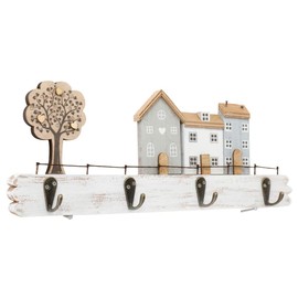 Sifcon International Plc Wooden Houses Design with Hooks Wall Hanging