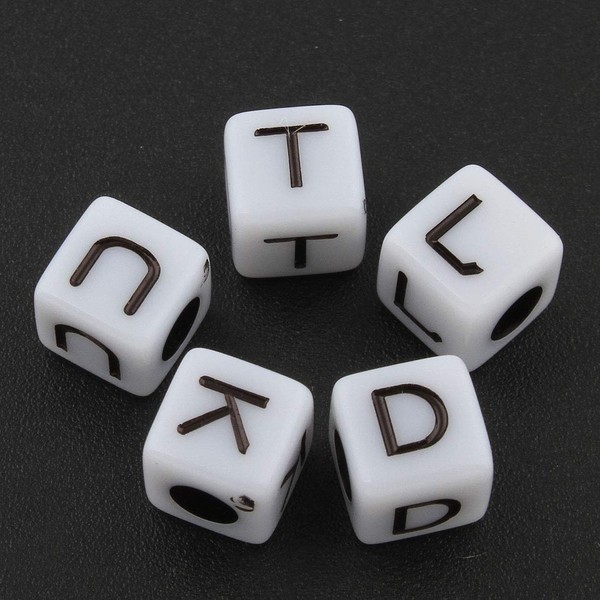 Letter Beads, Pack of 250 Letter Beads, 7 mm Cube
