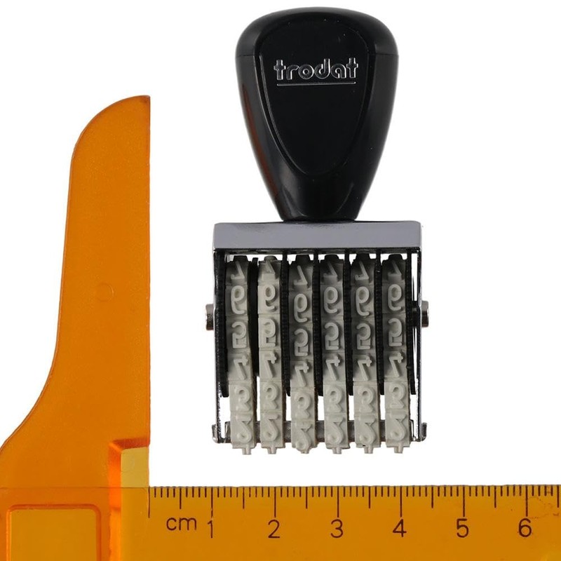 EZBUYGO 6 Digit Roller Stamp 4mm Plastic Office Changeable Number