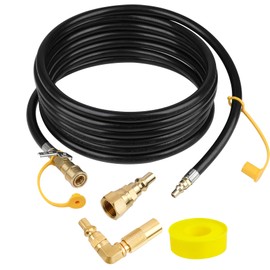 Iococee Upgraded 18FT RV Quick Connect Propane Hose for RV to Grill, Low Pressure Quick Connect Propane Hose with Elbow Adapter for 17" and 22" Blackstone Griddles/Grills