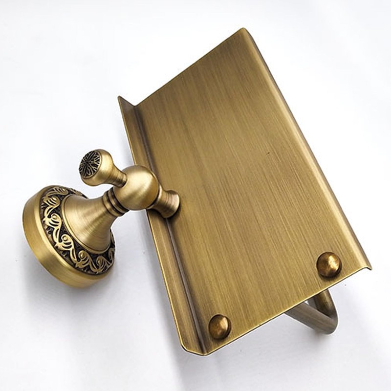 Toilet Paper Holder with Phone Shelf, Bathroom Toilet Paper Roll
