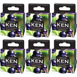 AREON Ken Car Air Freshener Blackcurrant Fruit Tin Can Mini Home Top Up Adjustable Vented Lid 3D Multi Pack Set of 6