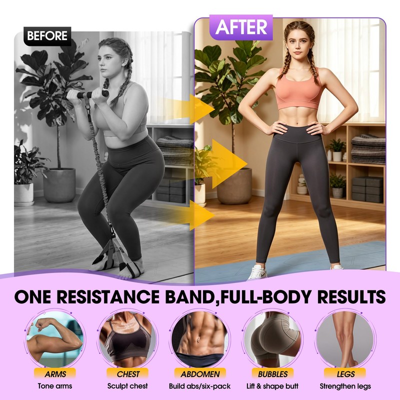 Pedal Resistance Band with Handle Multifunction Foot Resistance Bands