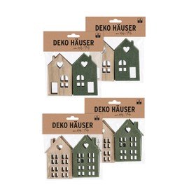 Spetebo Wooden Houses for Decorating, Set of 16, DIY Creative Set for Crafts, Christmas Decoration, Winter Decoration, Christmas Village Decoration