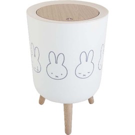Okato Miffy Small Storage Container and Trash Can Dust Box with Lid, 7 Liter, Width 8.7 x Height 14.3 x Depth 8.7 inches (22 x 36.3 x 22 cm)