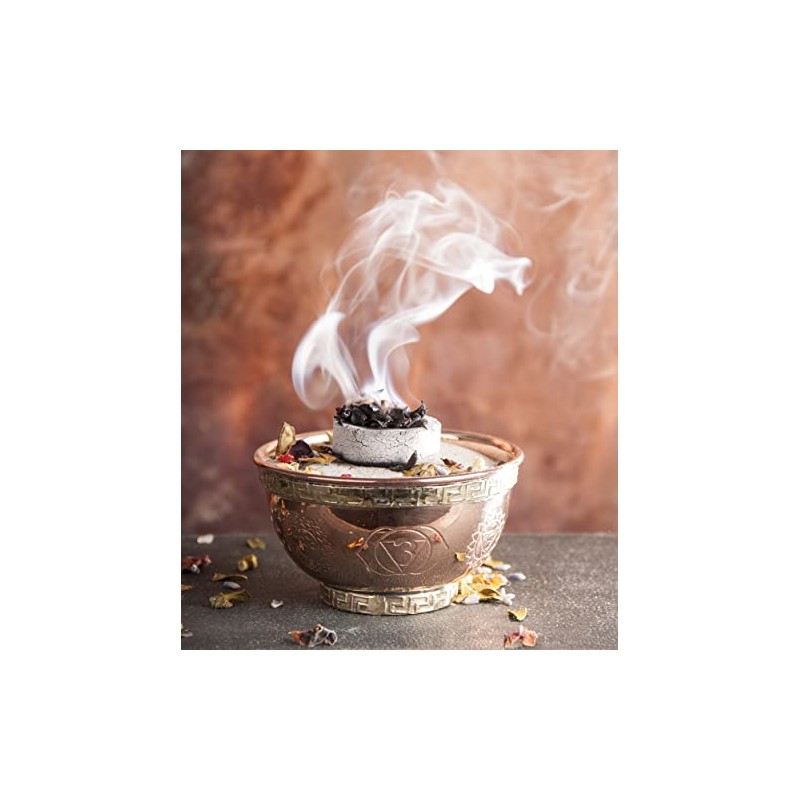 NKlaus Chakra Incense Bowl Diameter 8 cm Solid Copper Incense
