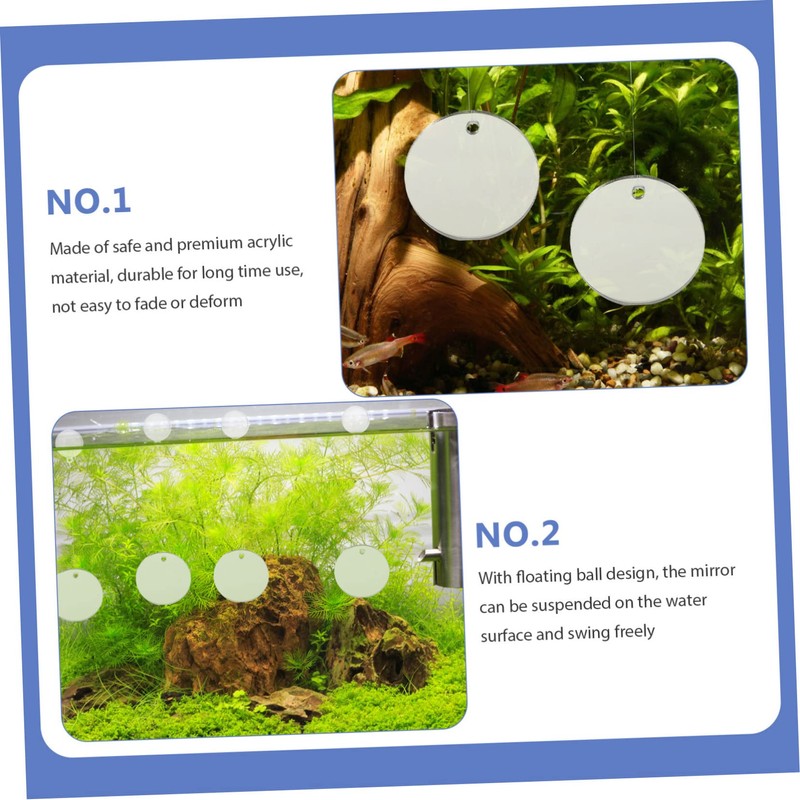 MERRYHAPY 4Pcs Double Sided Betta Fish Mirrors Fish Tank Decor