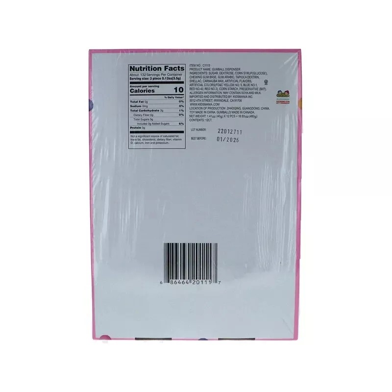 Kidsmania Dubble-Bubble Mini Gumball Dispenser 12 Count