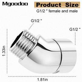 Mgoodoo Shower Head Elbow Adapter, 135 Degree Shower Arm Elbow Adapter for Hand Showers and Wall-Mounted Showers (Chrome)
