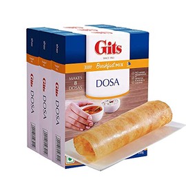 Gits Instant Mix Box - 600gm (Pack of 3 x 200gm) | Ready to Cook Indian Breakfast/Lunch/Dinner/Snack Meal | No Artificial Colors, Flavors, Preservatives, 100% Vegetarian, Easy Recipe (Dosa)