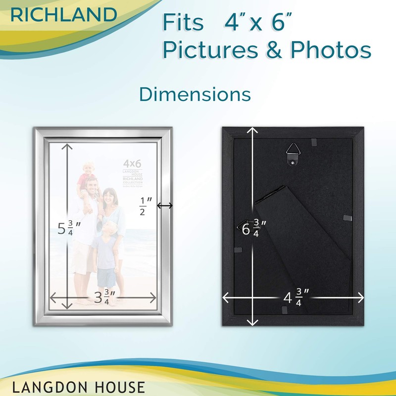 Langdon House 4x6 Picture Frames Set (Silver, 6 Pack) Distinguished