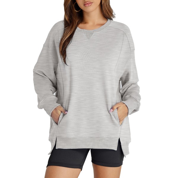 Glamaker Oversized Sweatshirt for Women Crew Neck Sweatshirts Long Sleeve