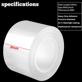 Air Conditioner Window Weather Sealing Tape 2 Inch x 33 FT Weather Stripping Residue-Free Clear Window Insulation Caulk Tape for Doors Windows