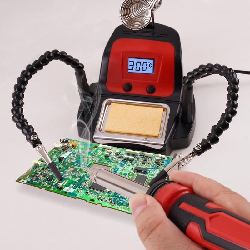 Noah Multifunctional Soldering Station with Alligator Clips,48W Display Soldering Iron