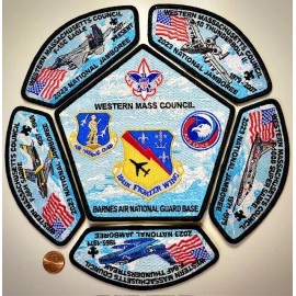 BSA WESTERN MASSACHUSETTS OA 83 2023 JAMBOREE 6-PATCH JSP SET USAF US AIR FORCE