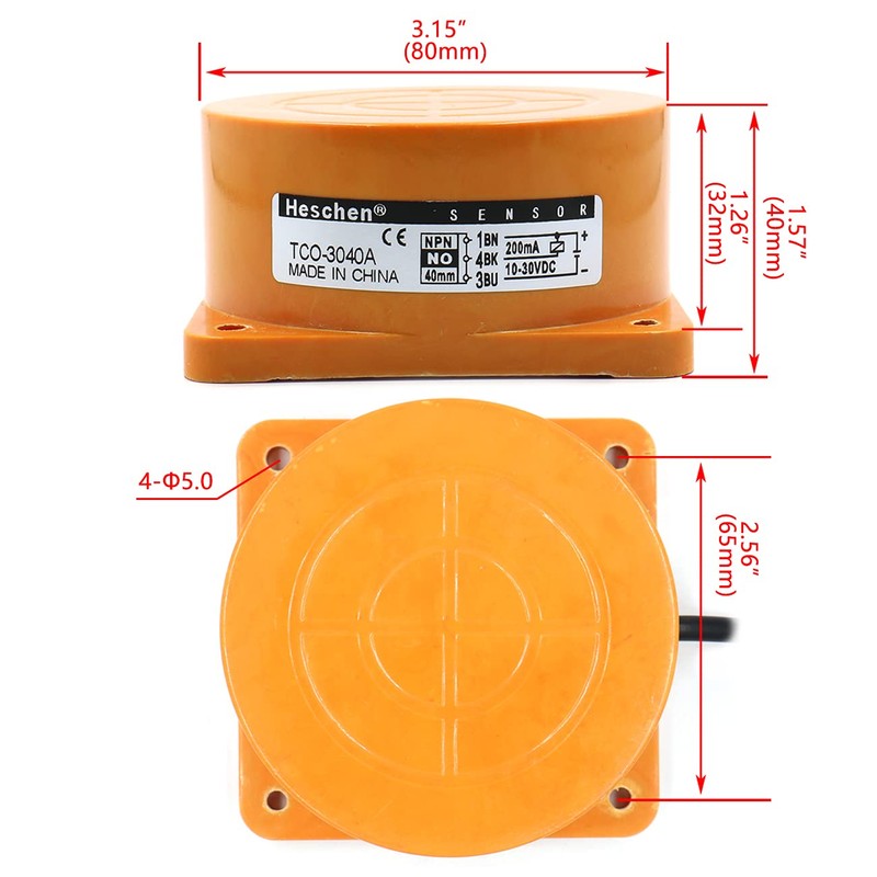 Heschen Inductive Proximity Sensor Switch TCO-3040A Detector 40 mm 6-36V