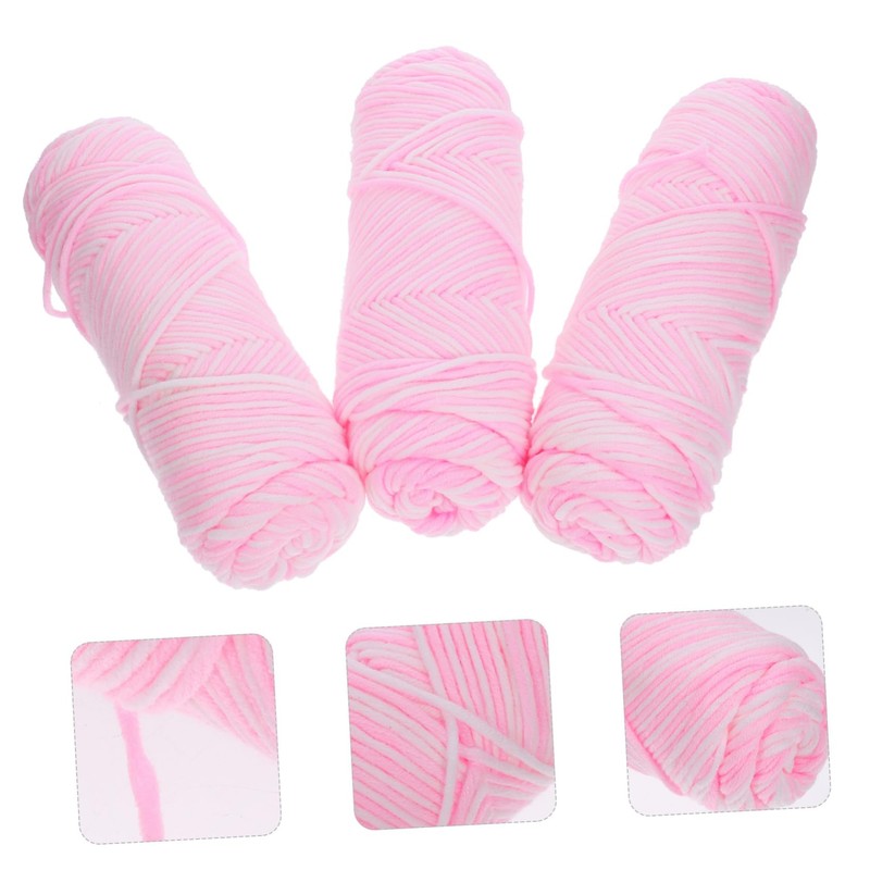 Hohopeti 3pcs Multi-Function Cotton Yarn Scarf Thick Woolen Crochet Yarn
