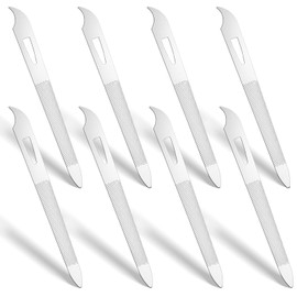 Classicseali 8pcs Nail File Metal, Stainless Steel Nail File for Natural Nails, 4.1 Inch Thin Metal Fingernail Files with Curved Sharp Pointed Tip Double Sided Manicure Pedicure Toenails Tools