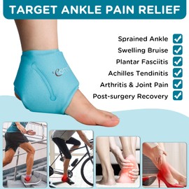 Comfytemp Ankle Ice Pack Wrap (1 Pack), Reusable Foot Ice Pack for Injuries, Hot and Cold Gel Pack for Foot and Ankle Comfort, Cold Compress for Soothing Discomfort, Swelling, Gift for Men Women