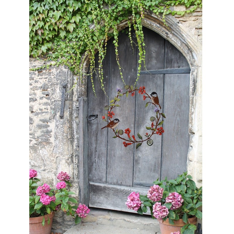 Entrance Wreath Garden Wall Hanging Interior Object Wall Flower Iron