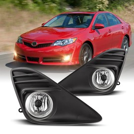 Nixon Offroad Fog Light Set for 2012 2013 2014 Toyota Camry w/Bulbs H11 12V 55W Wiring Harness Kit + Universal Switch, OEM Fog Light Lamps Assembly Replacement Clear Lens