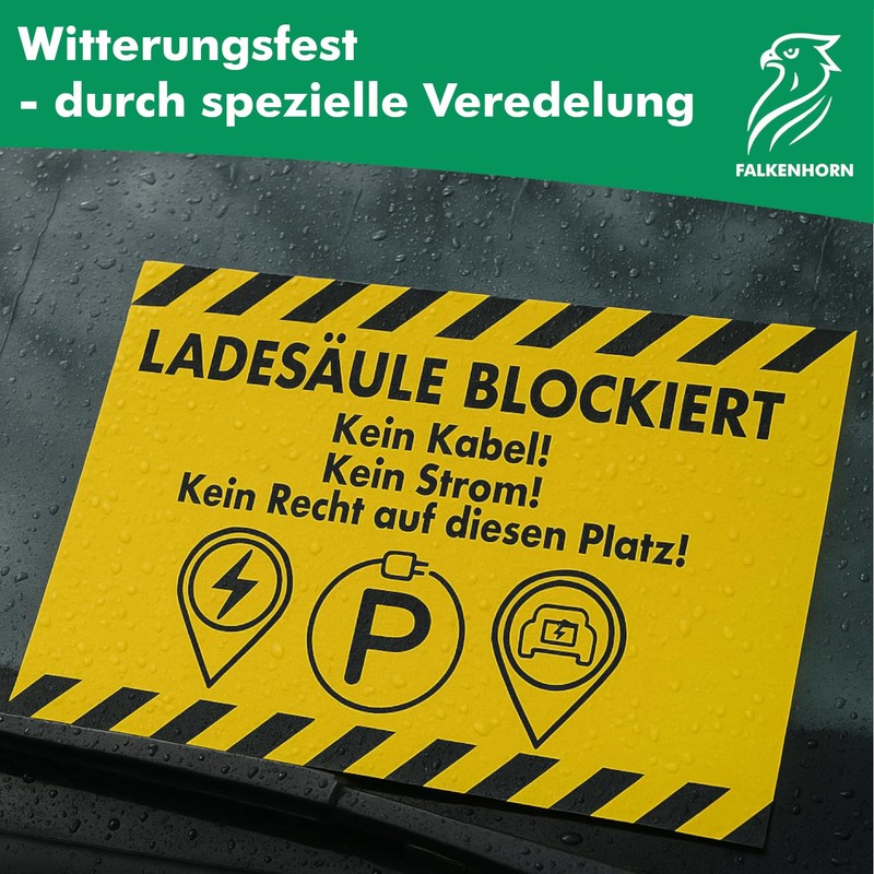 Falkenhorn 40 x Charging Stations Blocked Note for Electric Car