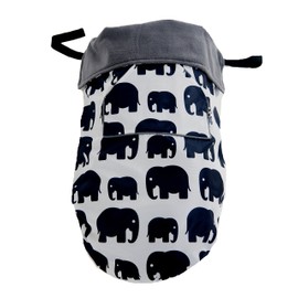 BundleBean - GO Multi-use Waterproof Footmuff (Grey Elephant) - Use as Pushchair, Carrier, Sling, Car Seat Cover, Opens as Playmat, Universal Fit & Extends to Fit Newborn to 4 Years Old