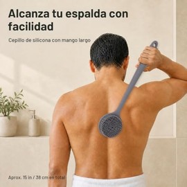 Estropajo de silicona para el cuerpo, cepillo de ducha de mango largo para la espalda, cepillo de silicona para el cuerpo, cepillo de ducha,...       