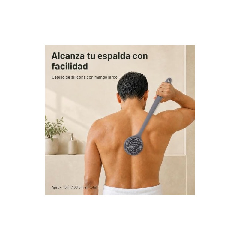 Estropajo de silicona para el cuerpo, cepillo de ducha de