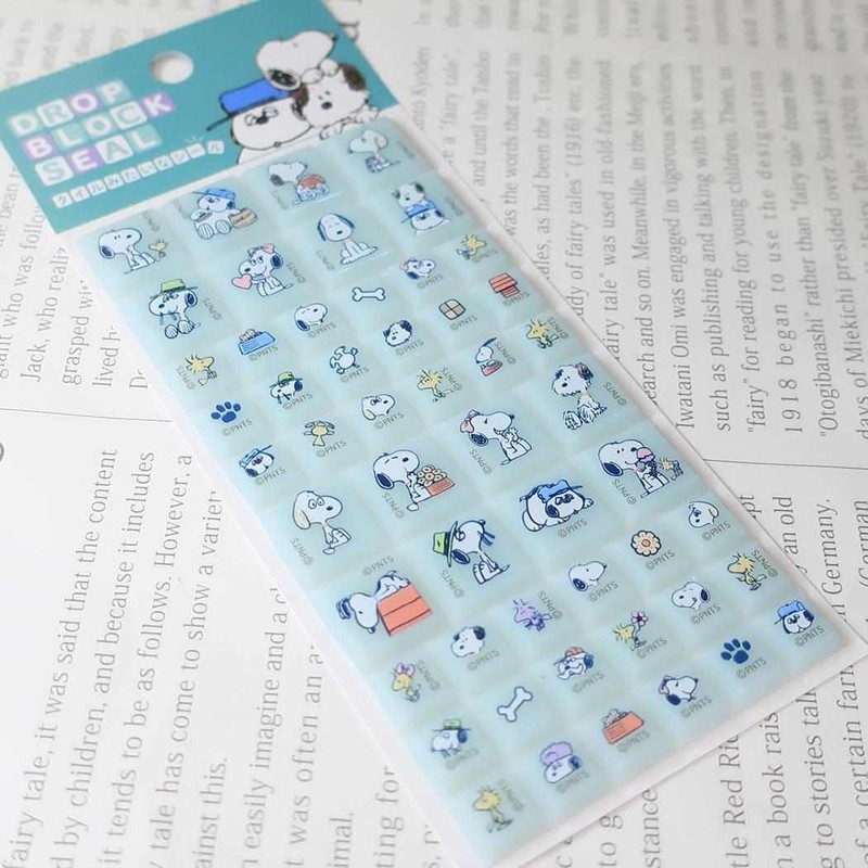 Snoopy [Sticker Sheet] Drop Block Sticker / Snoopy & Family