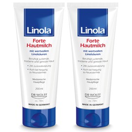 Linola Forte Skin Milk - 2 x 200 ml | Intensive Nourishing Cream Against Itching with 24-Hour Effect | Body Lotion for Dry, Irritated or Neurodermatitis Prone Skin | Helps from the First Use