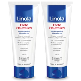 Linola Forte Skin Milk - 2 x 200 ml | Intensive Nourishing Cream Against Itching with 24-Hour Effect | Body Lotion for Dry, Irritated or Neurodermatitis Prone Skin | Helps from the First Use