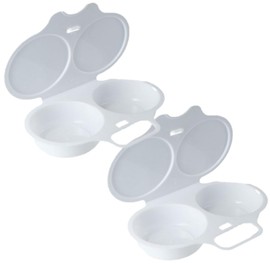 Vctitil 2pcs Egg Boilers Circular Egg Frying Tools Cooking Oil Fry Steamer Microwave Oven Kitchen Kits(2pcs)