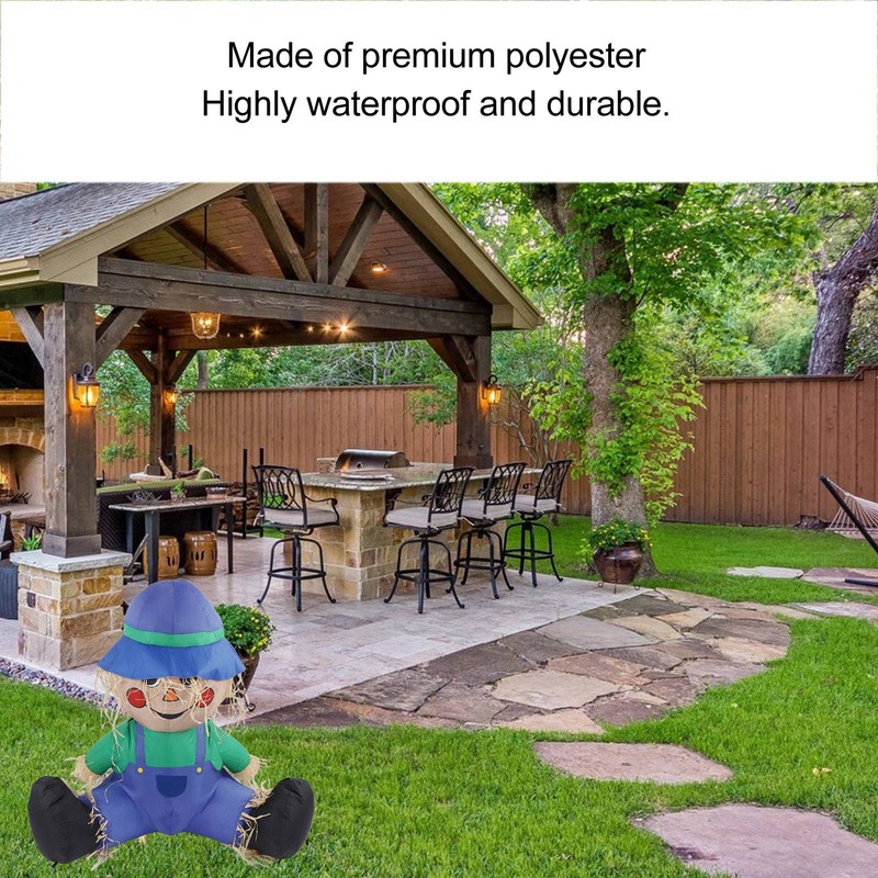 Inflatable Boy Decoration Built in LED Light Waterproof Harvest Scarecrow