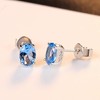 Bellitia Jewelry 925 Sterling Silver Women's Birthstone Stud Earrings, Blue