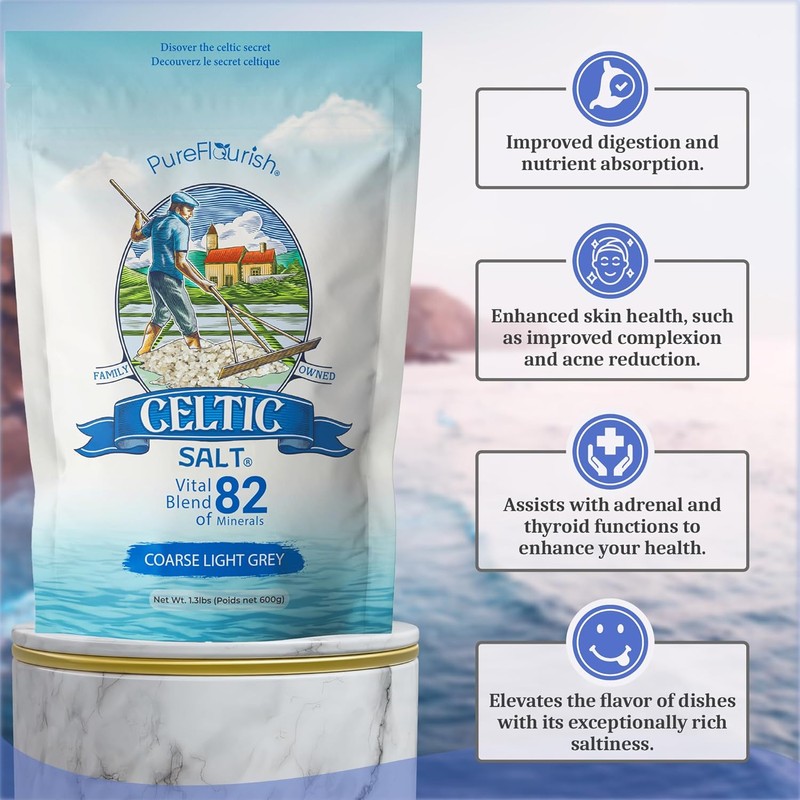 Pure Flourish Celtic Salt - 600g | 100% Organic Unrefined