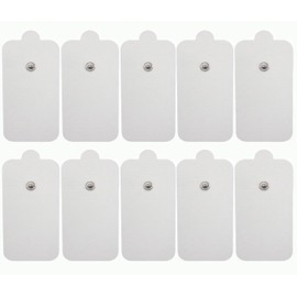 HARPIMER TENS EMS Electrode Pads, Push Button Suitable for TENS, Electrode Pads 100 x 50 mm, Reusable (Pack of 10)