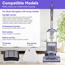 Vacuum Filters Replacement for Shark Navigator Lift-Away Vacuum NV350,NV351,NV352,NV355,NV360,NV370, UV440,UV490,UV540 vacuum,1 HEPA Filter, 2 Foam & 2 Faux Felt Filters - Replacement XFF350 XHF350