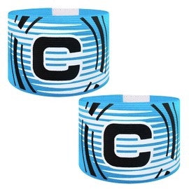 Ynaice Captains Armband, 2 Pcs Adjustable Elastic Sports Arm Bands Nylon Velcro Multicoloured Adult & Youths Football Soccer Captains Armband for All Sports |Navy-blue